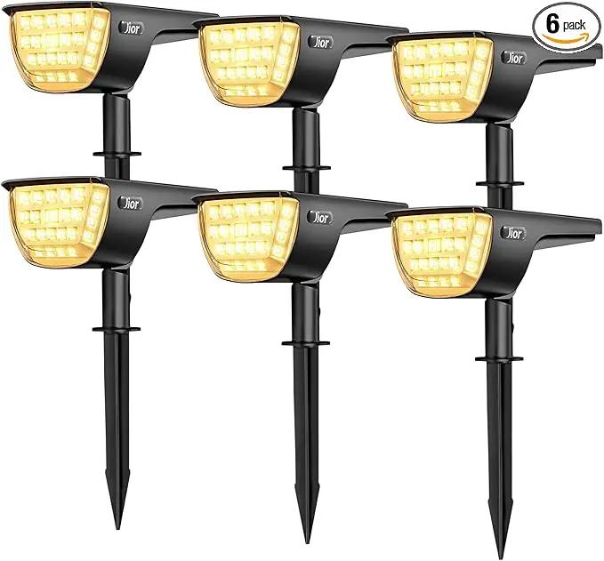 Jior Solar Lights for Outside,Solar Lights Outdoor Waterproof IP65, 2-in-1 Adjustable Solar Landscape SpotLights Wall Lights for Garden Yard Driveway Walkway Pool Patio 6 Pack (Warm White) by GreenHaven Gardens