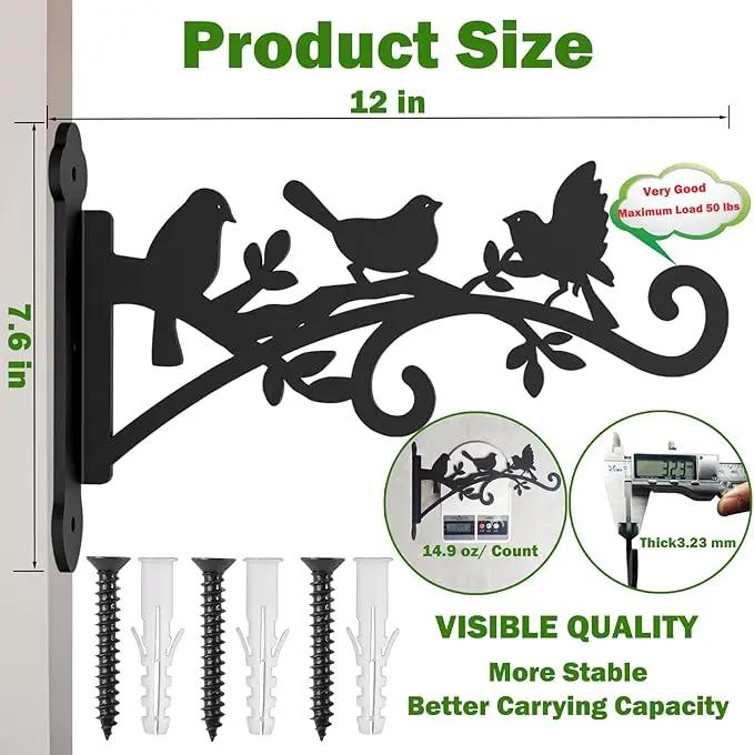 2 Pack Hanging Plant Hanger Outdoor 12-in Bird Feeder Wall Hooks - Heavy Duty Metal Plant Bracket Hook for Hanging Flower Baskets,Wind Chime by GreenHaven Gardens