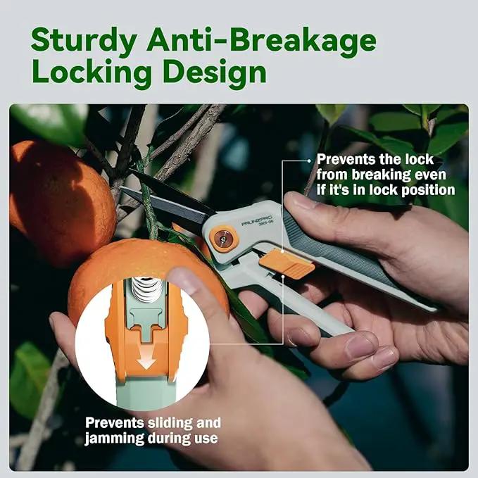 PrunePro Garden Scissors Pruning Shears Sharp Stainless Steel Non-Stick Teflon Coating Blade for Precise Cuts Garden Snip Bonsai Clippers for Plants Rose Flower 2 Pack by GreenHaven Gardens