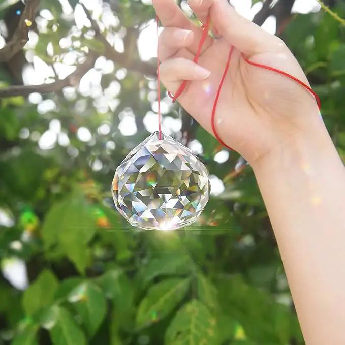 MerryNine 60mm Clear Crystal Ball Prism Sun Shine Catcher Rainbow Pendants Maker, Hanging Crystals Prisms for Windows, for Feng Shui, for Gift(60mm/2.36" 1pack) by GreenHaven Gardens