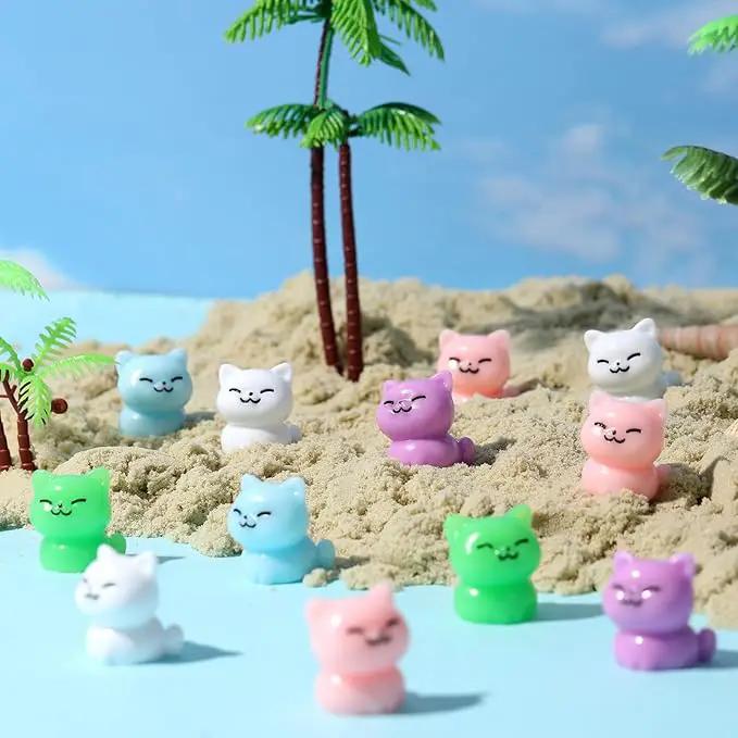50 Pcs Mini Resin Cats, Miniature Cat Figurines, Cute Small Cat Figures, Tiny Resin Animals Cat DIY Crafts Cake Decor Tiny Home for Micro Landscape Dollhouse Garden by GreenHaven Gardens