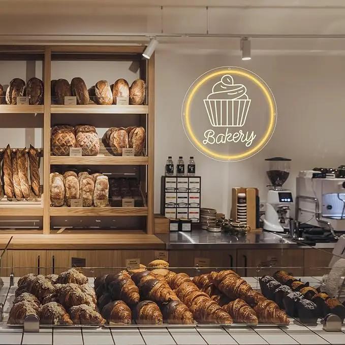Bakery Neon Sign for Wall Decor Dimmable LED Neon Light Cake Bread Light Up Signs for Business Dessert Food Shop Restaurant Coffee Bar Birthday Party Decoration by GreenHaven Gardens