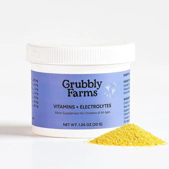Grubbly Farms Vitamins + Electrolytes Water Supplement for Chickens (30 Day) by GreenHaven Gardens