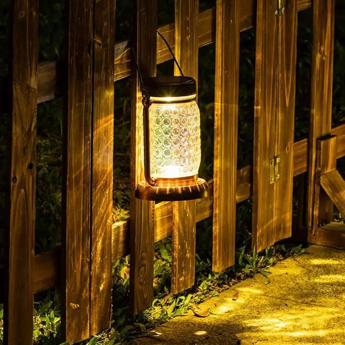 Outdoor Garden Decor, 2 Pack Solar Lantern Waterproof Warmwhite Mason Jar Hanging Lights, Porch Decorative for Garden Yard Patio Backyard Deck Courtyard Lawn by GreenHaven Gardens