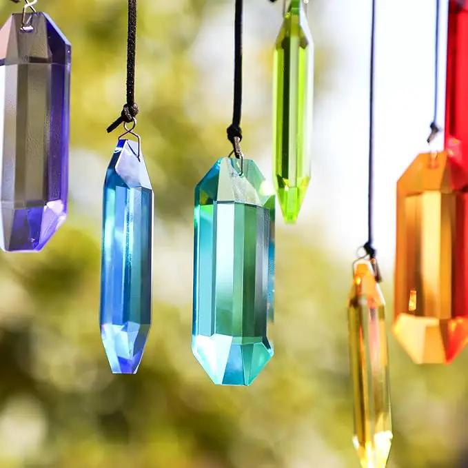 HDCRYSTALGIFTS 7pcs Crystal Suncatcher Prisms 3'' Window Hanging Ornament Rainbow Glass Prism Sun Catcher Decor for Home Garden by GreenHaven Gardens