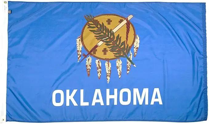 FlagSource Oklahoma Nylon State Flag, Made in USA, 5x8' by GreenHaven Gardens