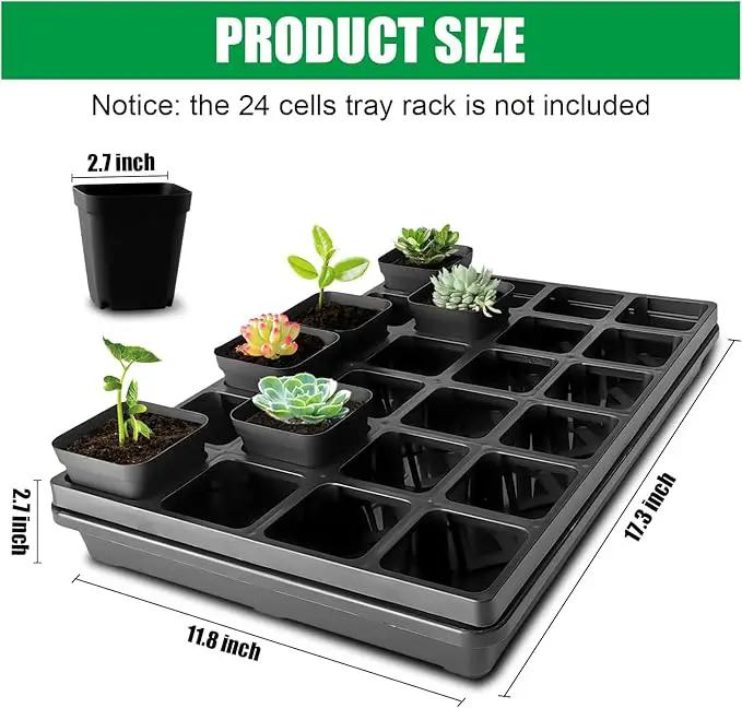 5 Pack Nursery Potting Tray, Carrying and Holding Plant Tray for Seeds Starting Pot, Collecting Drainage Water(Black) by GreenHaven Gardens