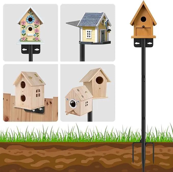 1 Pack 60 inch Adjustable Bird Feeder Pole,Bird House Pole Suitable for Feeders & BirdHouse,Weather Station,Heavy-Duty Rustproof Design,Enhance Outdoor Decor & Birdwatching Experience (1 PACK 60 inch) by GreenHaven Gardens