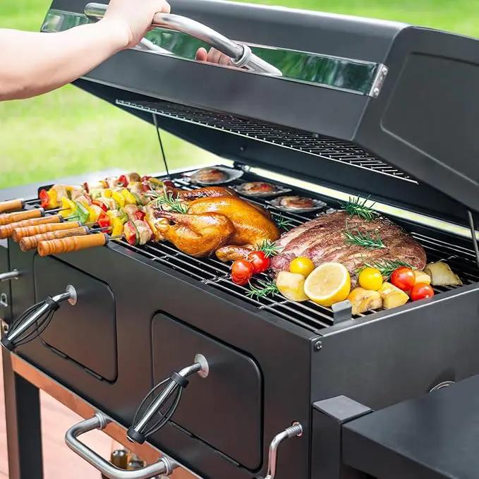 Kenadne Charcoal Grill Outdoor BBQ Grill, Extra Large Cooking Area 794 Square Inches with Two Individual & Adjustable Charcoal Tray, Foldable Side Tables for Outdoor Cooking grill Backyard by GreenHaven Gardens