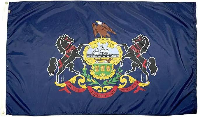 FlagSource Pennsylvania Nylon State Flag, Made in the USA, 3x5' by GreenHaven Gardens