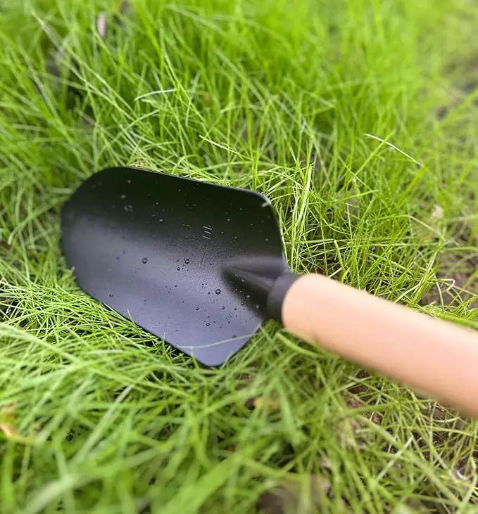 3 Pieces Garden Tools Set-Garden Rake Trowel, Gardening Tools with Wood Handle,Iron Crafts Gardening Work Kit with Solid Wood Ergonomic Handle Tools Succulent Gift Set Outdoor Gardening Tools(Black) by GreenHaven Gardens