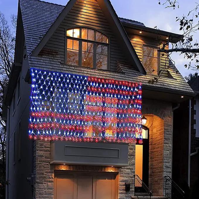 American Flag Light, 420 Super Bright LEDs Net Light Waterproof US for Independence Day July 4th, Yard, Garden Patio Yard Holiday Decoration by GreenHaven Gardens