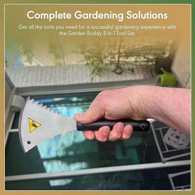 Garden Tool - Yard Tool - Lawn Care - Unique Design - Multifunctional - Hand Garden Tool - Cutting, Tilling, Digging, Weeding, Edging, Uprooting, Loosening Soil - All-in-oneTool Set - Stainless Steel by GreenHaven Gardens