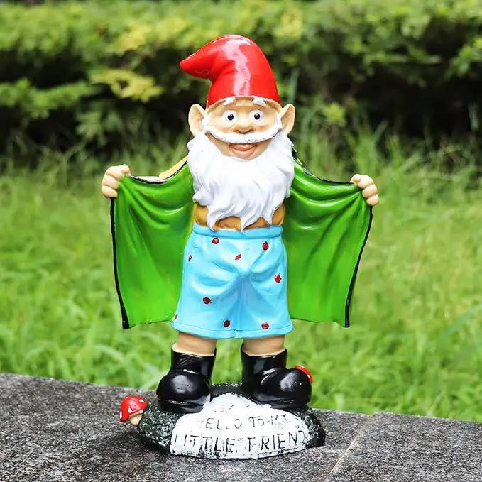 Tirifer 8.3inch/21cm Big Size Garden Gnome, Polyresin Outdoor Sculpture Gnome Statue Garden Figurine Art Garden Decoration for Lawn Yard Balcony Porch Patio by GreenHaven Gardens