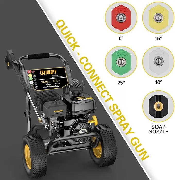 Heavy-Duty Gas Pressure Washer, 3600Psi at 2.7Gpm Power Washer,Portable, 30feet Pressure Hose,Industrial Style,Axial Cam Pump, for Siding, Driveway, House, Car, RV, Paint Preparation etc by GreenHaven Gardens