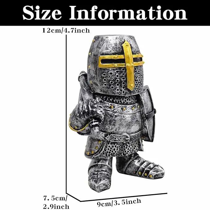 nezababy 8 pcs Knight Gnomes Guard Garden Statue Decoration Medieval Wee Crusader Battle Swordsman Fighting Outdoor Figurines Lawn Decor Resin (H) by GreenHaven Gardens