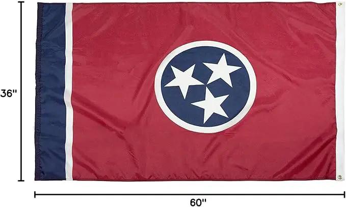FlagSource Tennessee Nylon State Flag, Made in the USA, 3x5' by GreenHaven Gardens