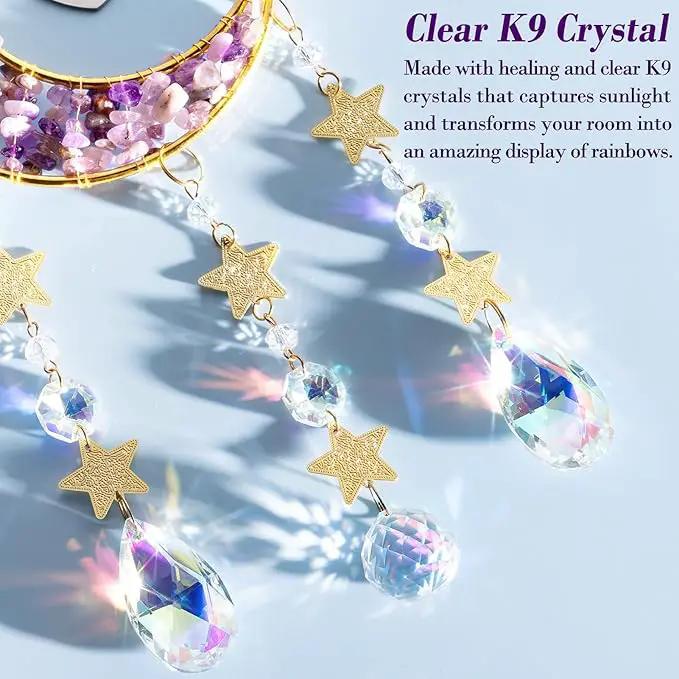 Aunt Gifts from Niece Nephew, Aunt for Auntie Gifts, Best Aunt Ever Gift Aunt Birthday Gifts for Auntie, Unique Auntie Gifts for Women Moon Crystal Suncatcher for Windows Hanging by GreenHaven Gardens