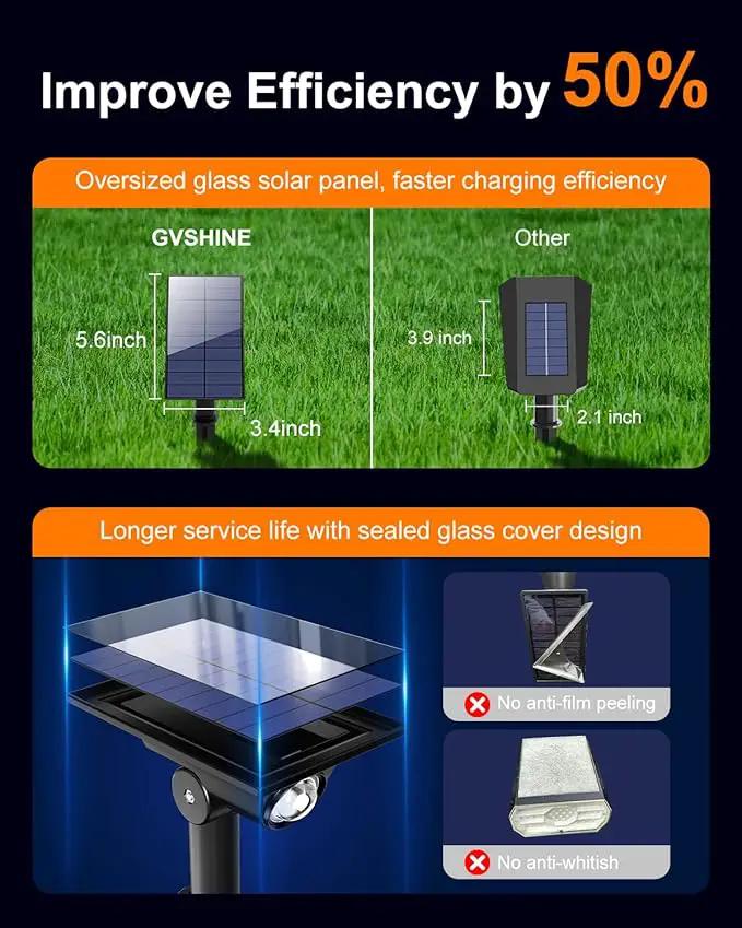6 Pack Solar Power Spot Lights Outdoor Waterproof LED Dusk to Dawn Landscape Spotlight Lamp for Outside Yard, Tree, Flag, Plants, Garden, Statues, Outside, 3 Modes, 18 Hours Accent Ambient Lighting by GreenHaven Gardens