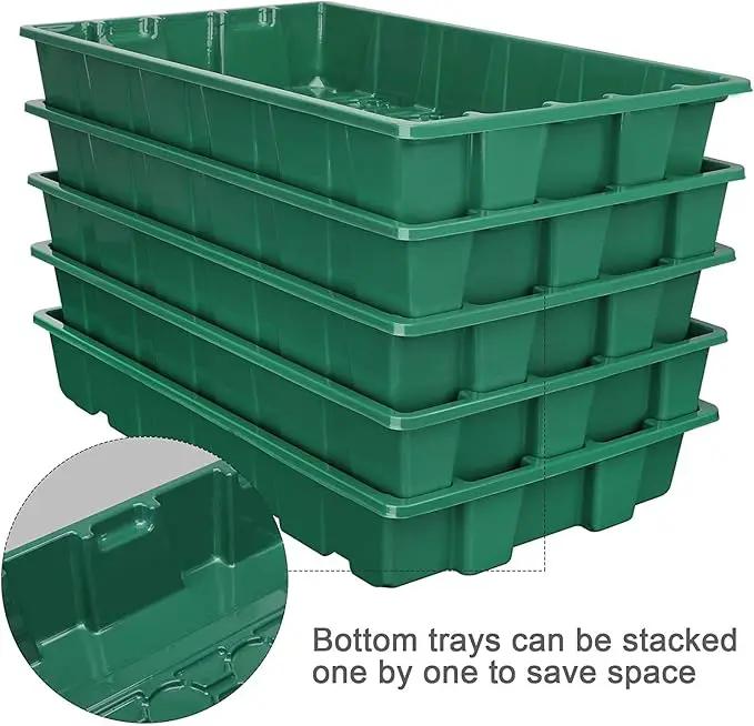 MIXC Seedling Trays Seed Starter Tray, 5-Pack Mini Propagator Plant Greenhouse Grow Kit with Humidity Vented Domes and Base for Seeds' Starting (40 Cells Per Tray, Total 200 Cells), Green by GreenHaven Gardens