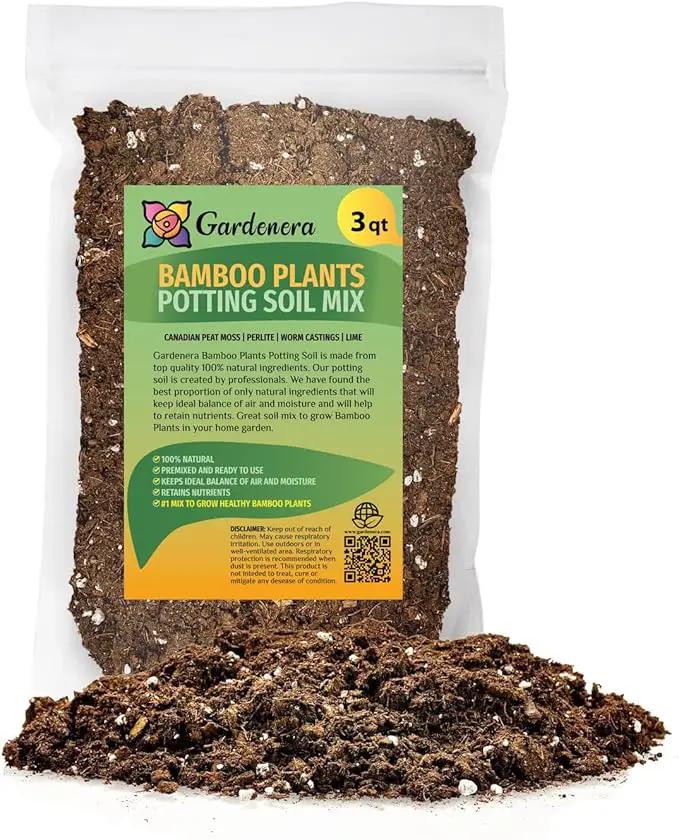 Premium Bamboo Potting Soil Mix - (3 Quart Bag) by GreenHaven Gardens