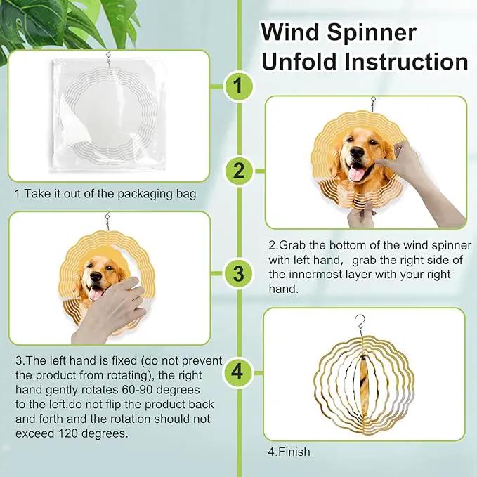 5 Pack Sublimation Wind Spinner Blanks 8 Inch,3D Wind Spinners Sublimation Blanks Products Bulk Aluminum Metal Sublimation Blank Wind Spinner for DIY Gift Indoor Outdoor Decoration by GreenHaven Gardens