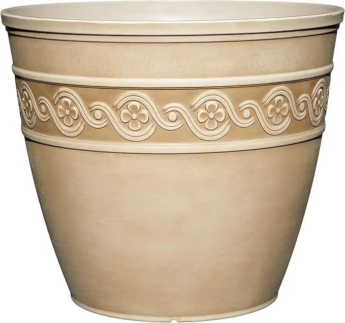 Classic Home and Garden Corinthian Resin Flower Pot Planter, Desert Tan, 10" by GreenHaven Gardens