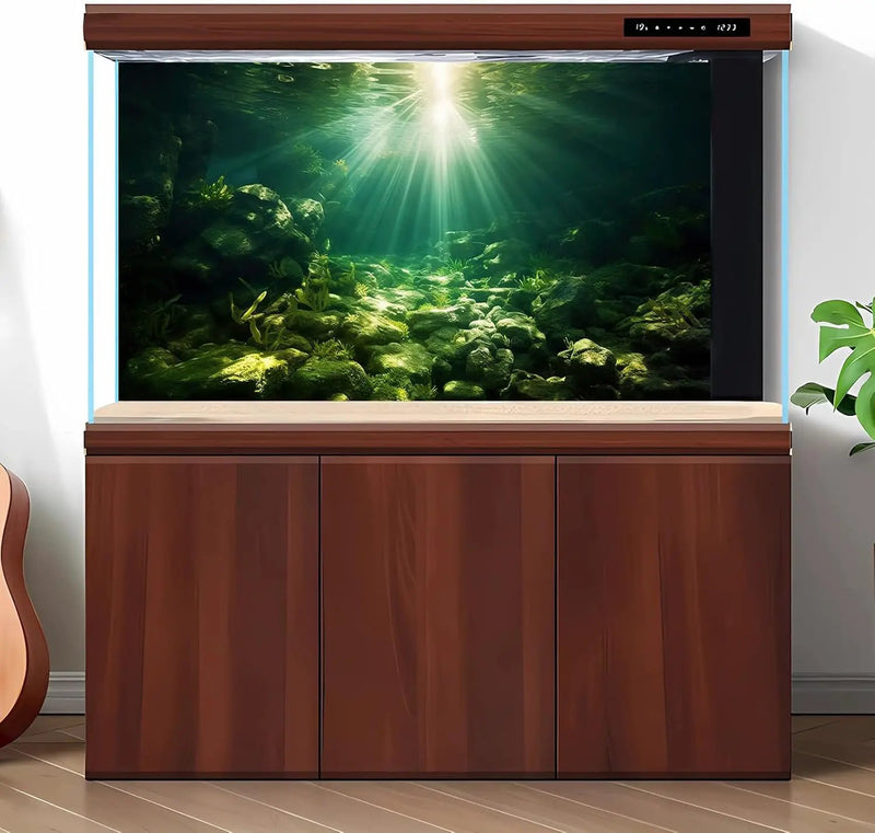 Underwater Sunray Aquarium Background Deep Ocean Rock Cave Fish Tank Background Under The Sea Coral Reef Aquarium Backgrounds Ocean Floor Tropical Fish Terrarium Backgrounds 36x24in by GreenHaven Gardens