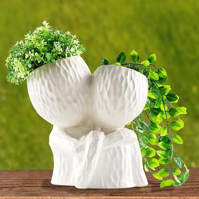 Head Planter for Indoor Plants Face Flower Pots Outdoor Plant Accessories Mug Succulent Planters with Drainage Hole Mom Hug Daughter by GreenHaven Gardens