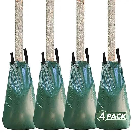Tree Watering Bag 20 Gallon Watering Bag for Trees with Heavy Duty Zipper Premium PVC Tree Bags Slow Release Drippers Bag for Trees (4 Pack 5-8 Hours Releasing Time) by GreenHaven Gardens