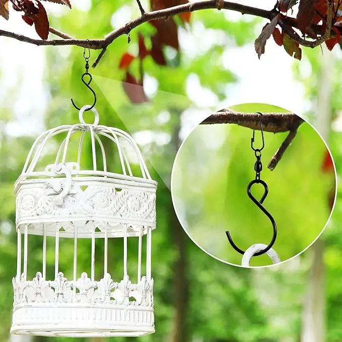 Jetec Wind Spinner Swivel Hooks 360 Degree Dual Spinning Windsock Chime Supplies Hanger Swivels Clip Hanging Hooks with Storage Box for Wind Spinners Supply, 2 Styles (Black,20 Pieces) by GreenHaven Gardens
