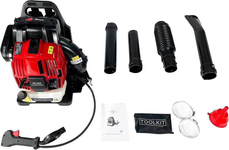 Backpack Gas Leaf Blower,76CC,660CFM,200MPH,4 Stroke Air Cooling Gas Backpack Grass Blower,Snow Blower EPA Compliant by GreenHaven Gardens
