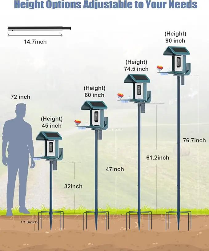 Bird Feeder Pole Stand – 90 Inch Height Feeding Station with 1-Inch Dia Heavy Duty for Hanging Feeders, Bird House Pole Mount Kit for Outdoor, Slip-Fit Connection，Blue by GreenHaven Gardens
