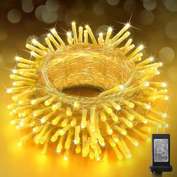KNONEW Christmas String Lights Indoor Plug in,50FT 150LED Outdoor Waterproof Fairy Lights,8 Lighting Modes,Timer Memory Function for Bedroom Patio Balcony Party (Warm White) by GreenHaven Gardens