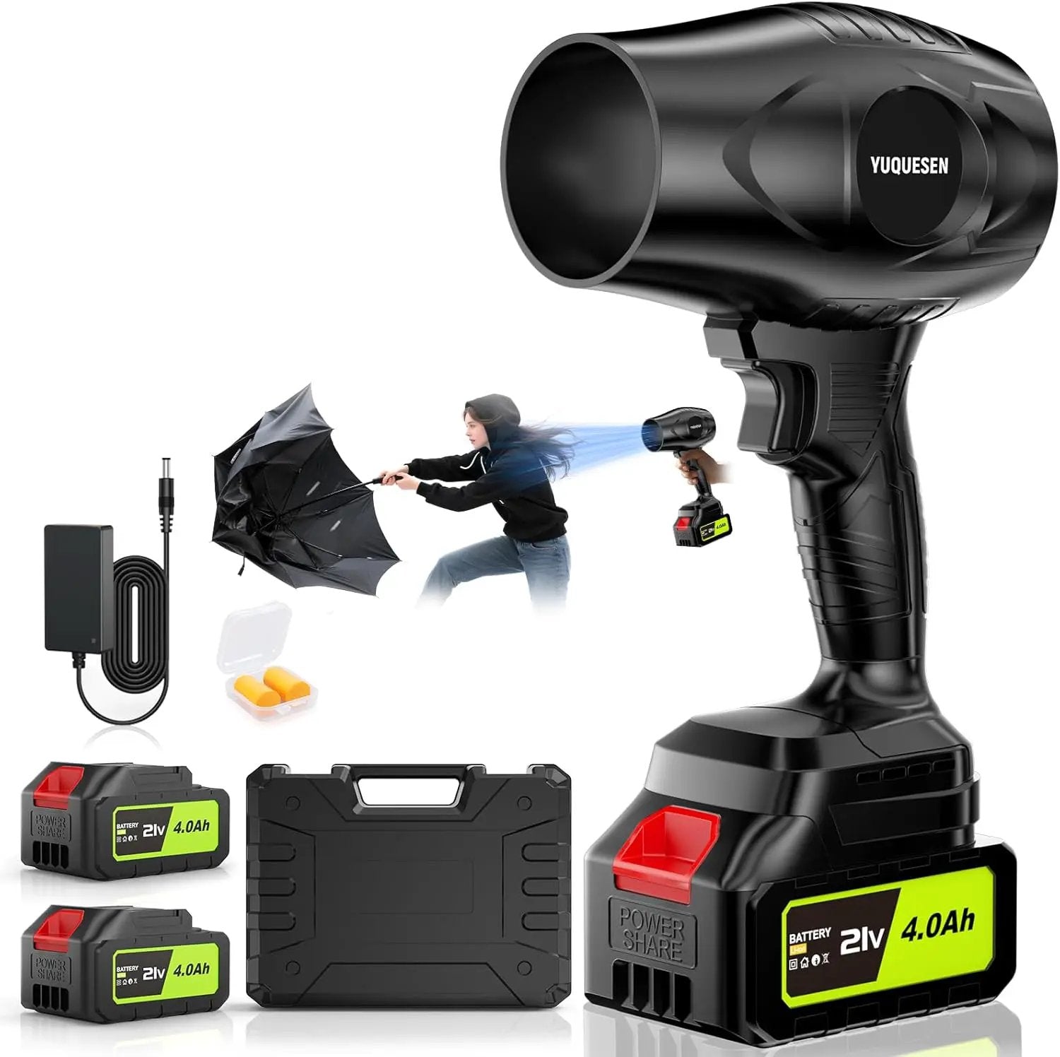 Cordless Leaf Blower 990,000 RPM - 21V Electric Leaf Blower with 4.0Ah Battery & Charger - Ultra Lightweight Handheld Blower for Patio, Garden, Driveway by GreenHaven Gardens