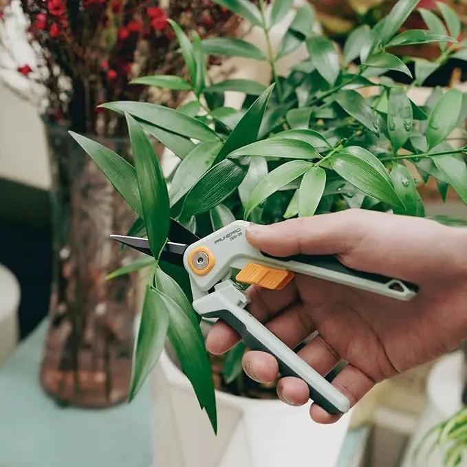 PrunePro Garden Scissors Pruning Shears Sharp Stainless Steel Non-Stick Teflon Coating Blade for Precise Cuts Garden Snip Bonsai Clippers for Plants Rose Flower by GreenHaven Gardens