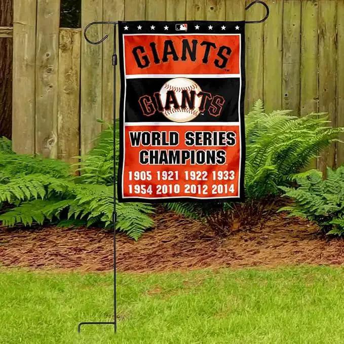 WinCraft Giants 8 Time Champions Garden Flag with Stand Holder Flagpole by GreenHaven Gardens
