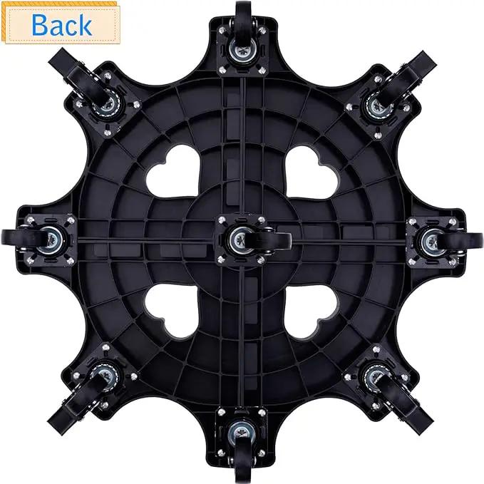 Plant Caddy With Wheels 20 Inch Heavy Duty Outdoor, Indoor Rolling Plant Stand With Casters Black Plant Dolly Large Potted Planter Cart For Big Flower Pots Plants Pots, Heart Shaped Garden Pot Mover by GreenHaven Gardens