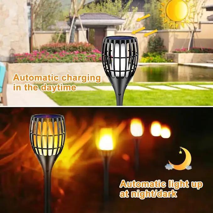 Outdoor Solar Lights Upgraded,Waterproof Flickering Flames Torches Lights Solar Spotlights Landscape Decoration Lighting Dusk to Dawn Auto On/Off Security Torch Light for Patio Driveway, 4P by GreenHaven Gardens