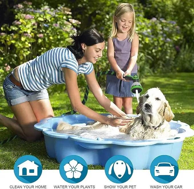 Non-Expanding Garden Hose 100Ft, Flexible Kink Free Water Hose with 10 Watering Spray Nozzle, Lightweight Hose Pipe, Leak-Proof, Durable, 3/4" Metal Alloy Connector, Portable Storage Strap by GreenHaven Gardens