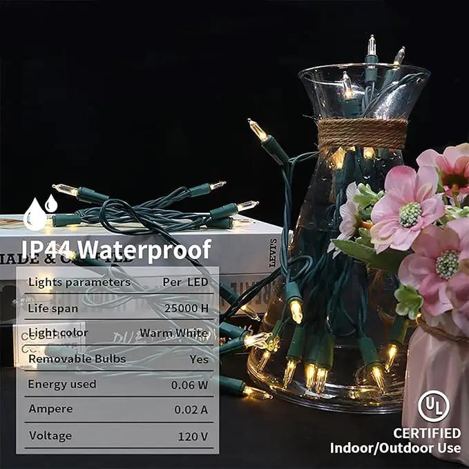 MULTI-SPARKING White LED Christmas Lights - 35 Count Warm White Christmas String Lights for Small Tree, Crafts, Holiday, Indoor/Outdoor Decorations, 11 Feet Green Wire, UL Certified, Connectable by GreenHaven Gardens