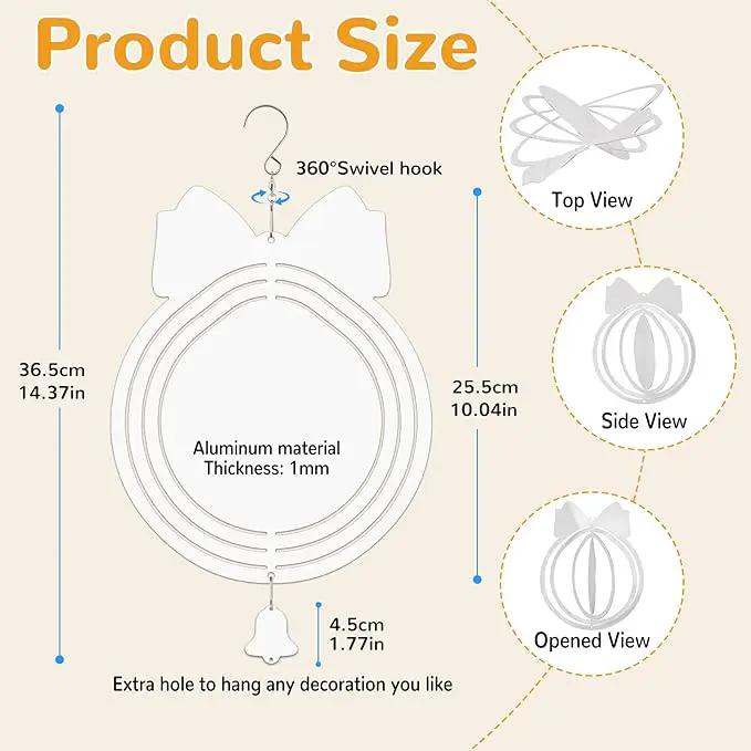 Sublimation Wind Spinner Blanks, 6 Pack 10 Inch 3D Aluminum Metal Hanging Wind Spinner Bulk for Garden Yard Outdoor, Window Porch Decoration for Heat Press Transfer DIY by GreenHaven Gardens