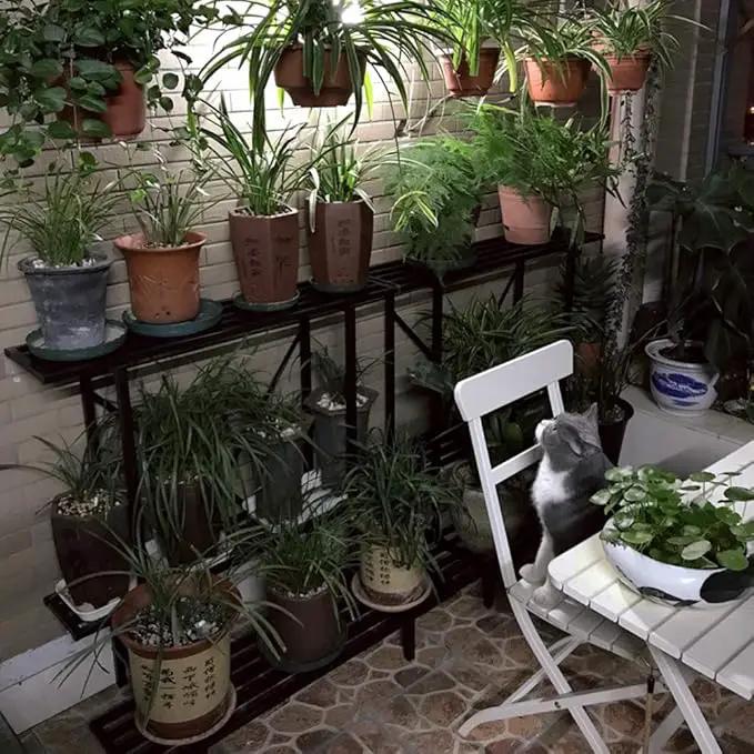 Zhongma 3 Tier Plant Stand Space-Saving Heavy Duty Plant Holder for Balcony, Home, Garden ,Metal Sturdy Plant Stand for Indoor and Outdoor by GreenHaven Gardens