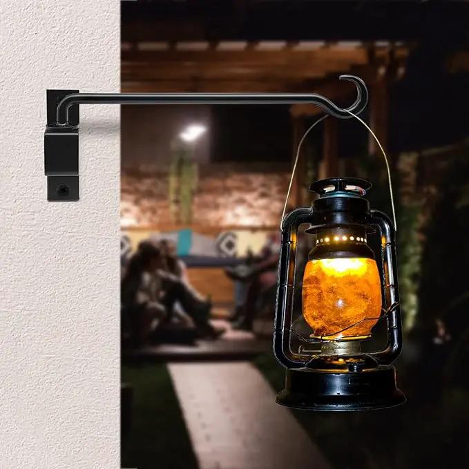 16 inch 2 Pack Swivel Plant Hangers Outdoor Heavy Duty - Black Iron Plant Hanging Hook Bracket for Flowers Baskets Pots Bird Feeder Lanterns Wind Chimes by GreenHaven Gardens