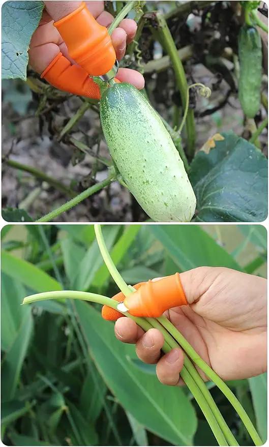 Fruit and Vegetable Picking Potted Plants Trim Silicone Thumb Knife Set Picking Portable Knife Garden Tools (1) by GreenHaven Gardens