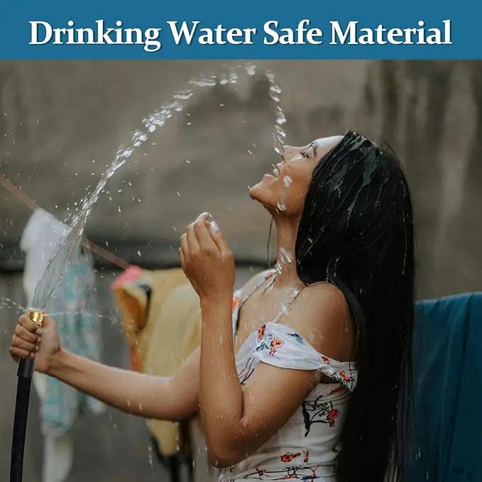 Garden Hose 50ft Made of TPE(BetterThan PVC), with 10 Patterns Sprayer Nozzle, Ultra-Light & Flexible Water Hose with Solid Brass Fittings, Non-Shrinking, Easy to Storage, Drinking Water Safe Material by GreenHaven Gardens