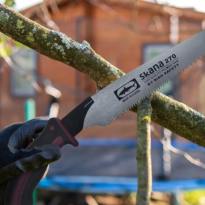 CustomGrips Professional 10.5 Inch Handle Saw, Ideal for Pruning, Horticulture, Tree Trimming, Camping, Gardening, Carpentry with Study High Plated Blade, Replaceable. [Carry Case Included] Large by GreenHaven Gardens