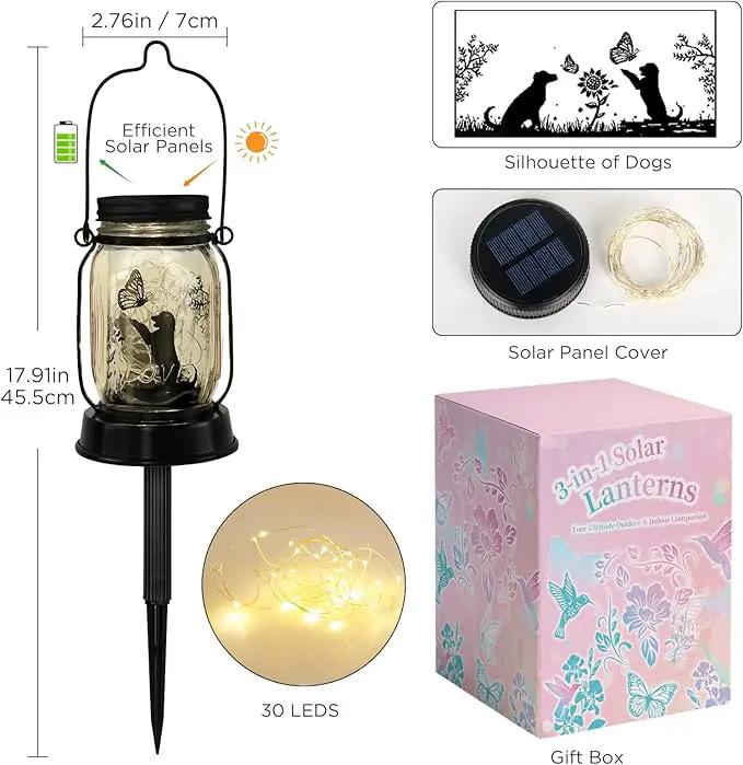 Kyoryuger Dog Solar Lanterns Retriever Dog Solar Lights Golden Retriever Gifts for Women Men Dog Lovers Gifts Decorative Hanging Dog Lanterns with Stake for Yard Lawn Garden Decor Outdoor Dog Light by GreenHaven Gardens