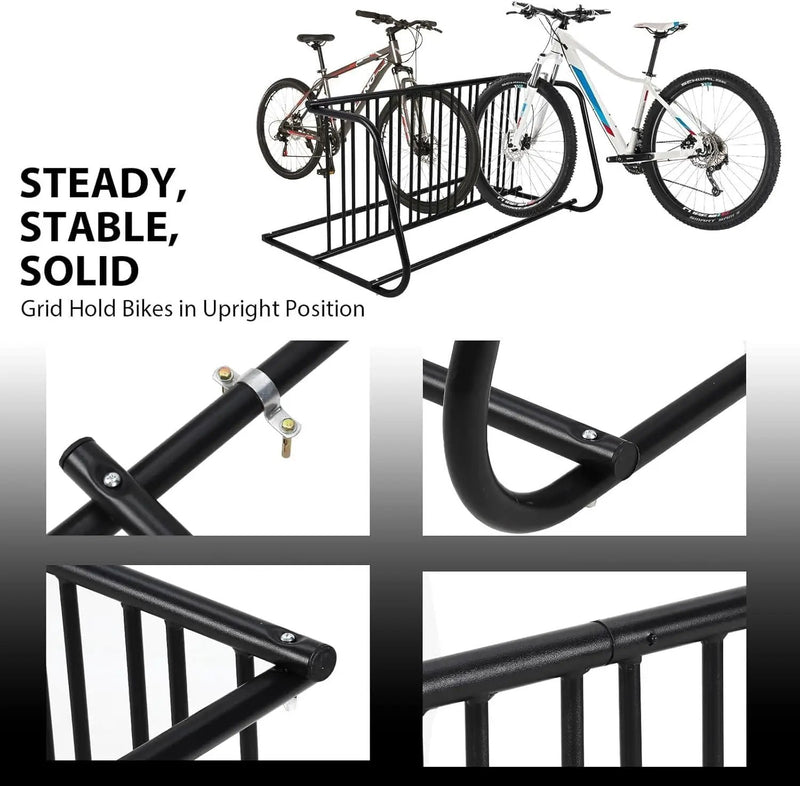 Commercial Floor Bike Rack Stand-10 Bike Rack,Dual Slot Size and Dual-Side Design,Premium Steel, Superior Stability, Suitable for Various Locations,Black by GreenHaven Gardens