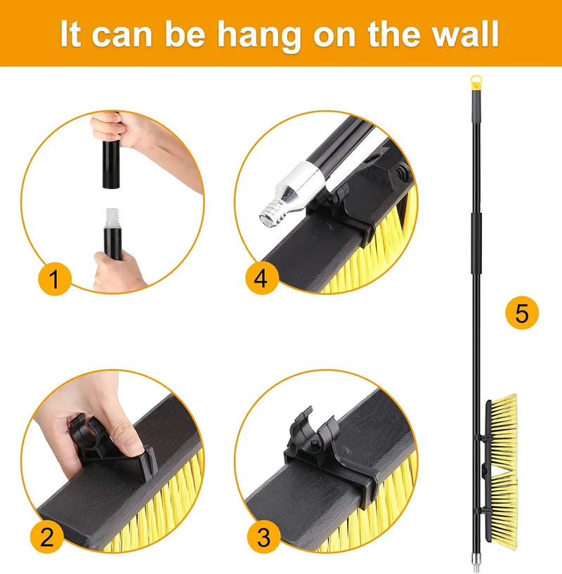 KeFanta 18 Inches Push Broom Outdoor- Heavy Duty Broom with 63" Long Handle for Deck Driveway Garage Yard Patio Warehouse Concrete Floor Cleaning by GreenHaven Gardens